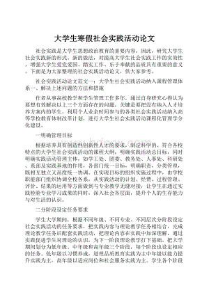 大学生寒假社会实践活动论文.docx