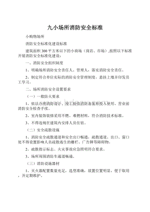 九小场所消防安全标准.docx