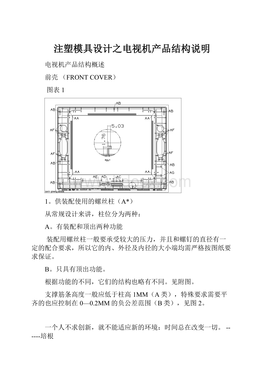 注塑模具设计之电视机产品结构说明.docx