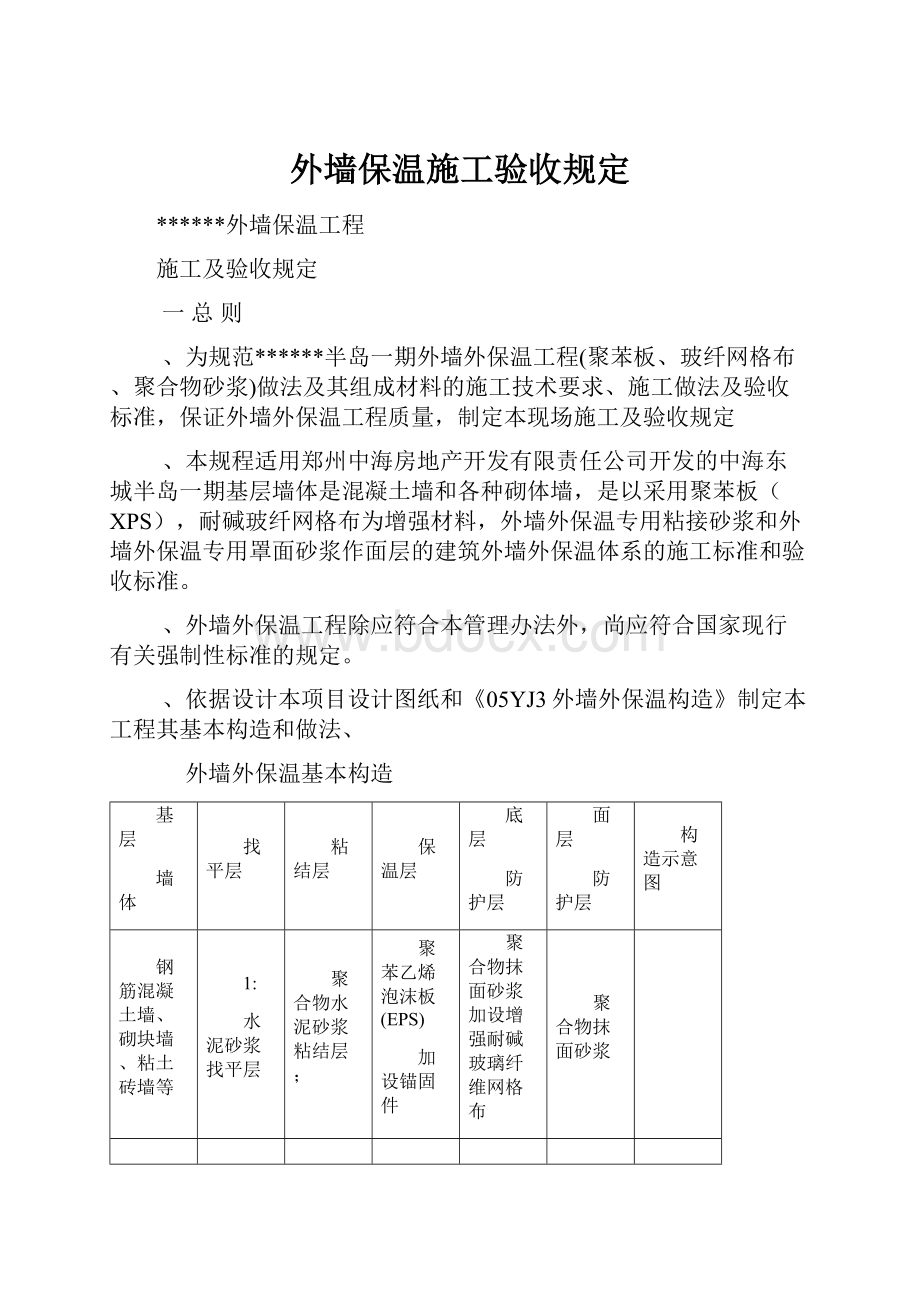 外墙保温施工验收规定.docx_第1页