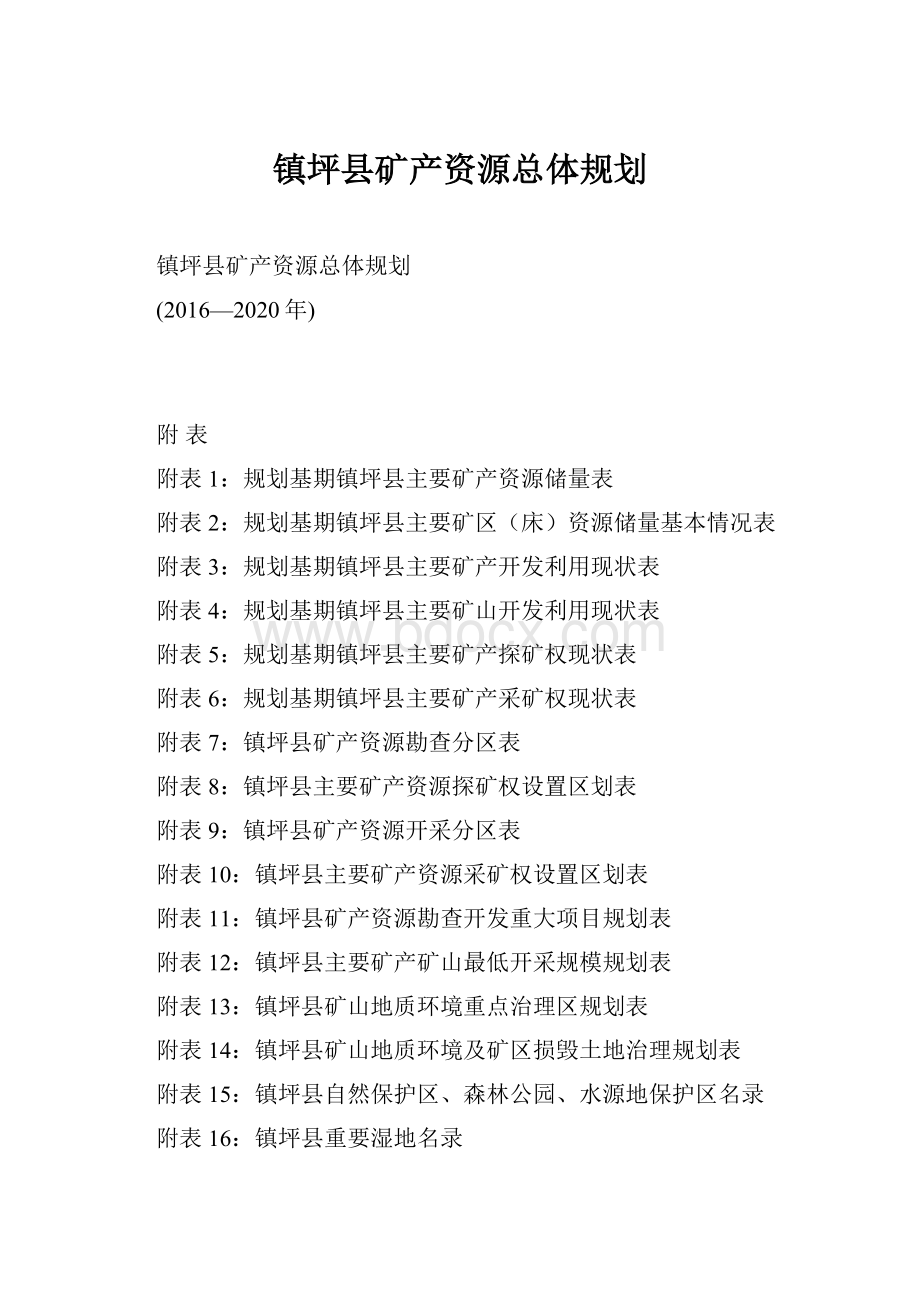 镇坪县矿产资源总体规划.docx_第1页