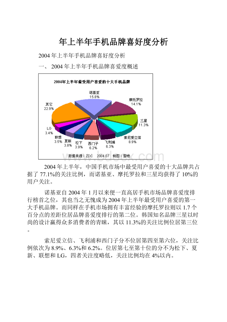 年上半年手机品牌喜好度分析.docx_第1页