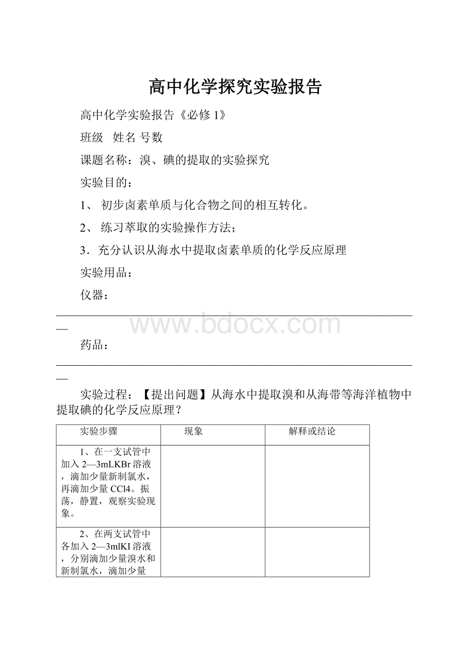 高中化学探究实验报告.docx_第1页