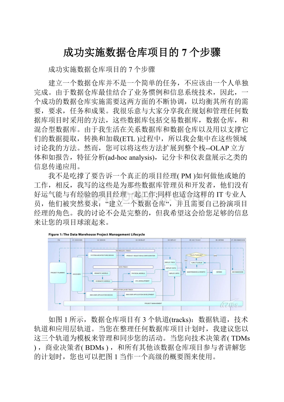 成功实施数据仓库项目的7个步骤.docx