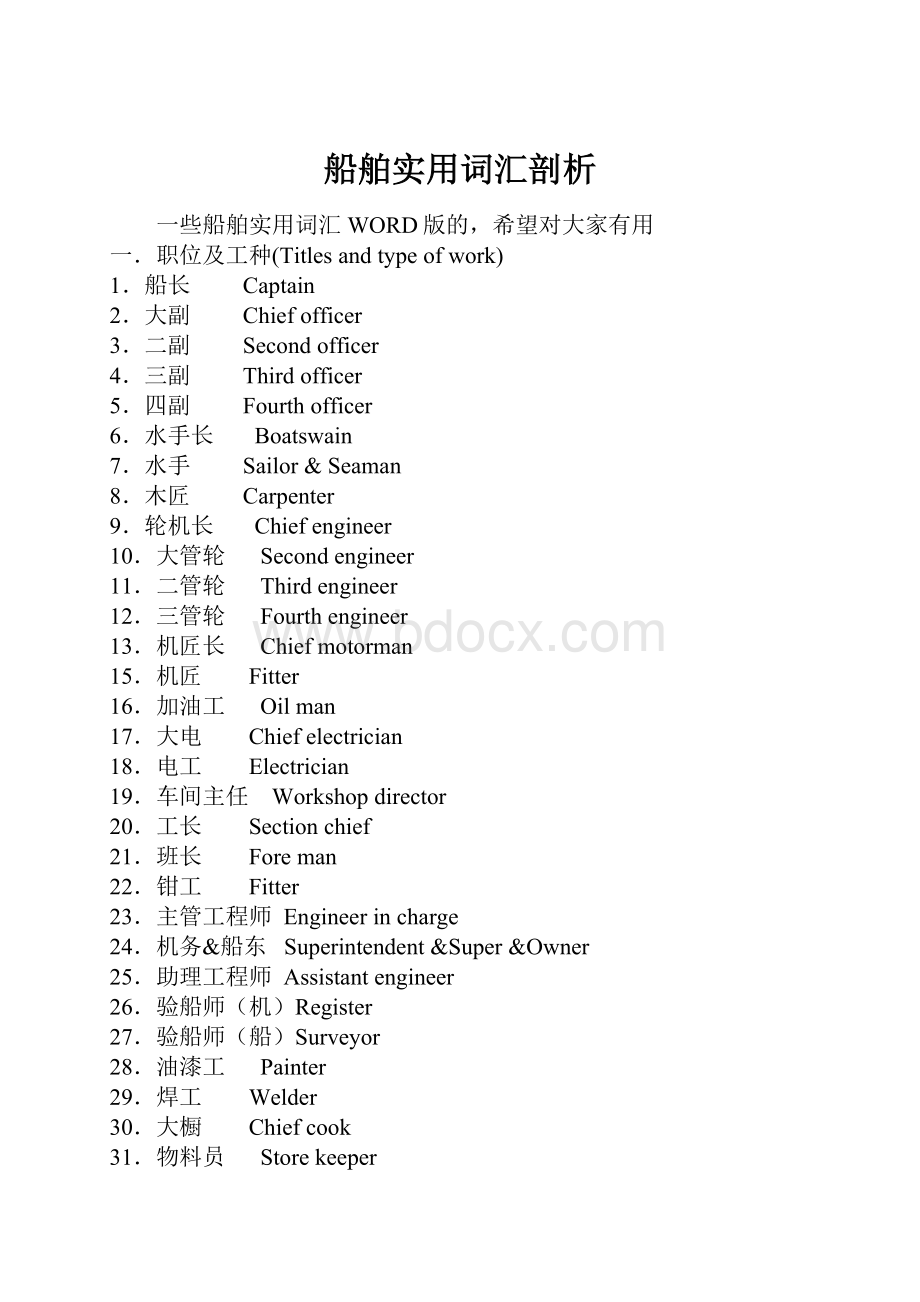 船舶实用词汇剖析.docx_第1页