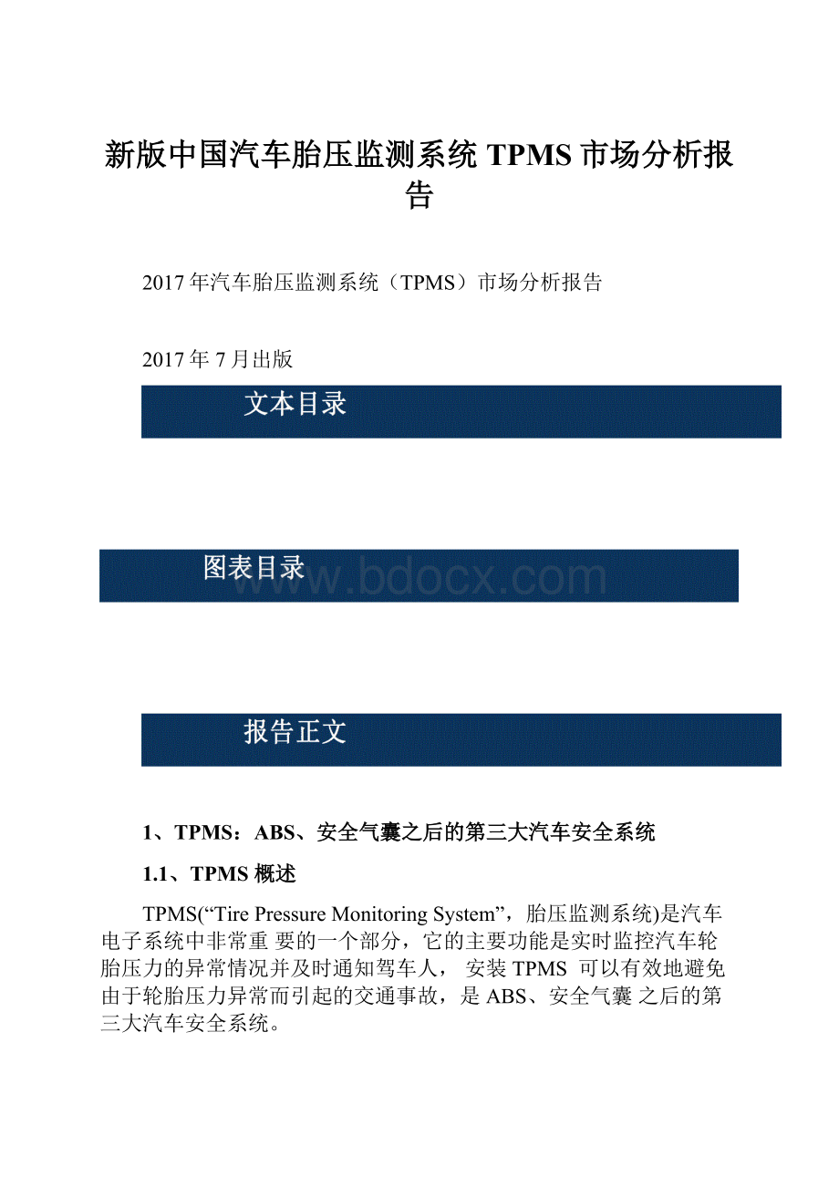 新版中国汽车胎压监测系统TPMS市场分析报告.docx