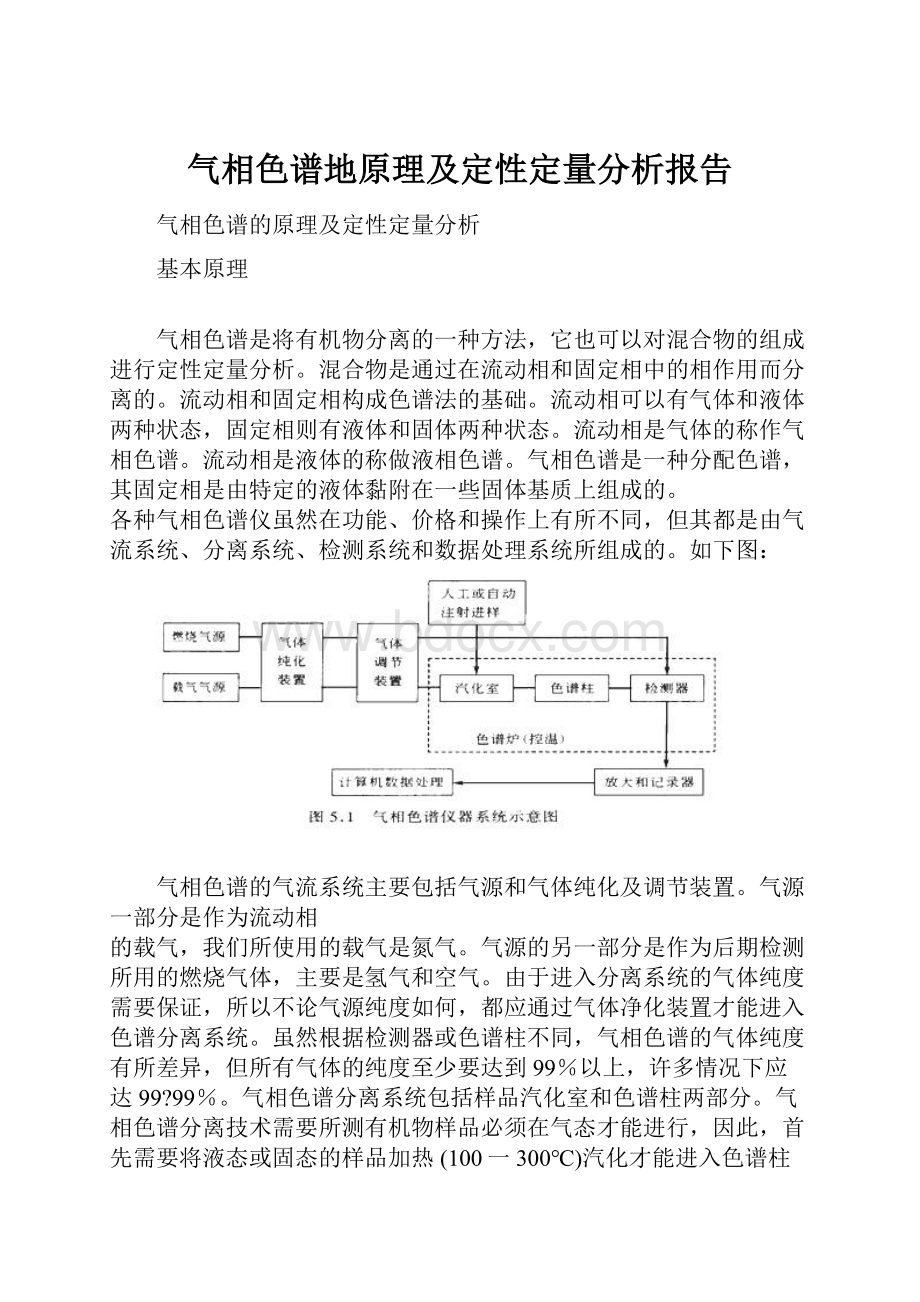 气相色谱地原理及定性定量分析报告.docx