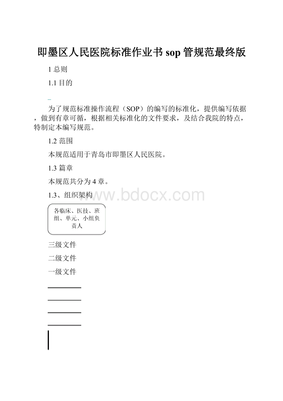 即墨区人民医院标准作业书sop管规范最终版.docx