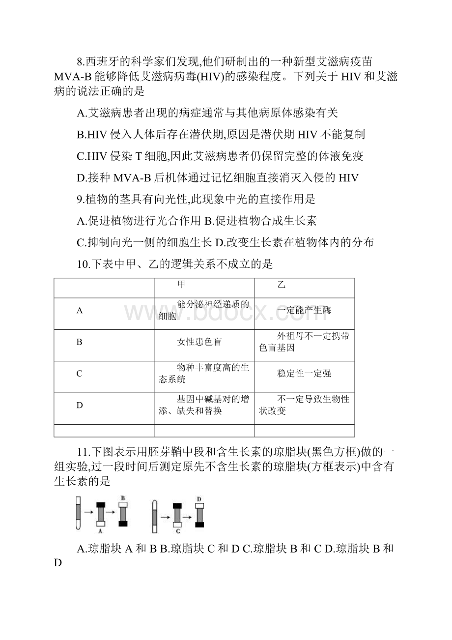 《稳态与环境》综合检测 新人教版.docx_第3页