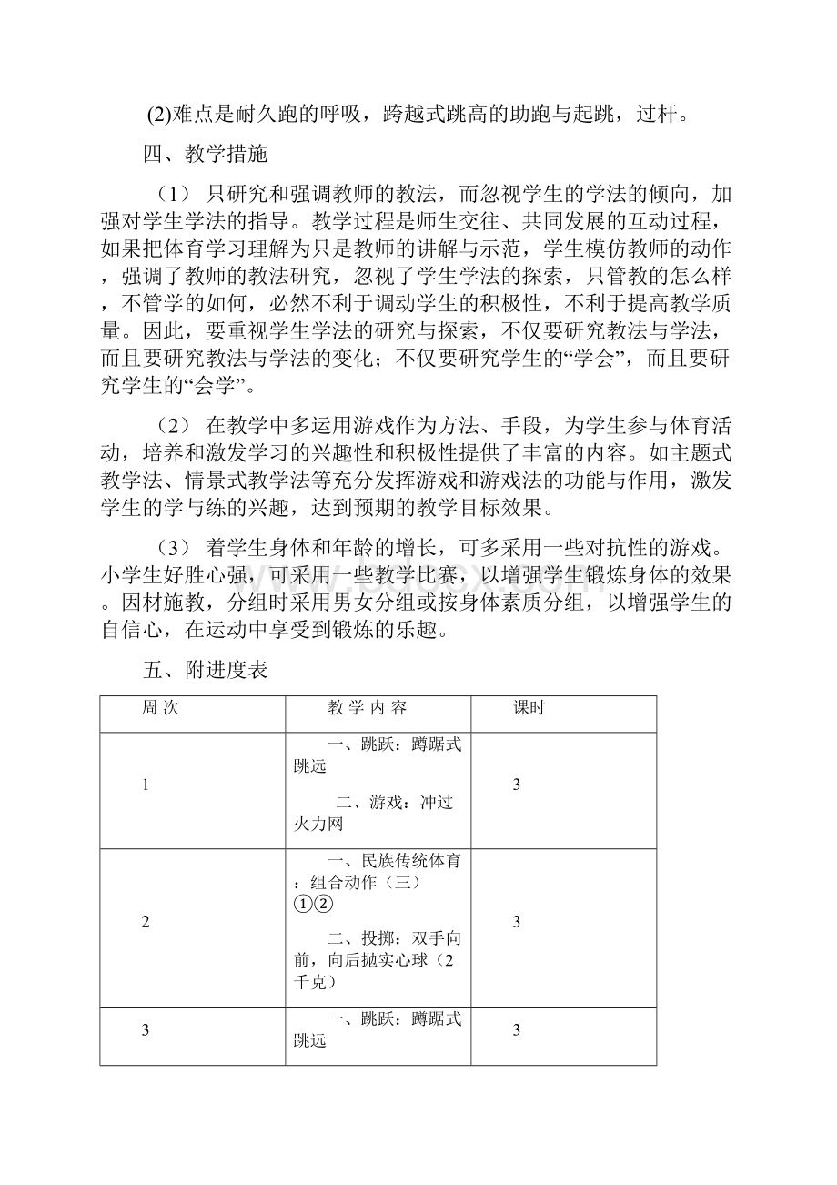 小学五年级下册体育课教案.docx_第2页