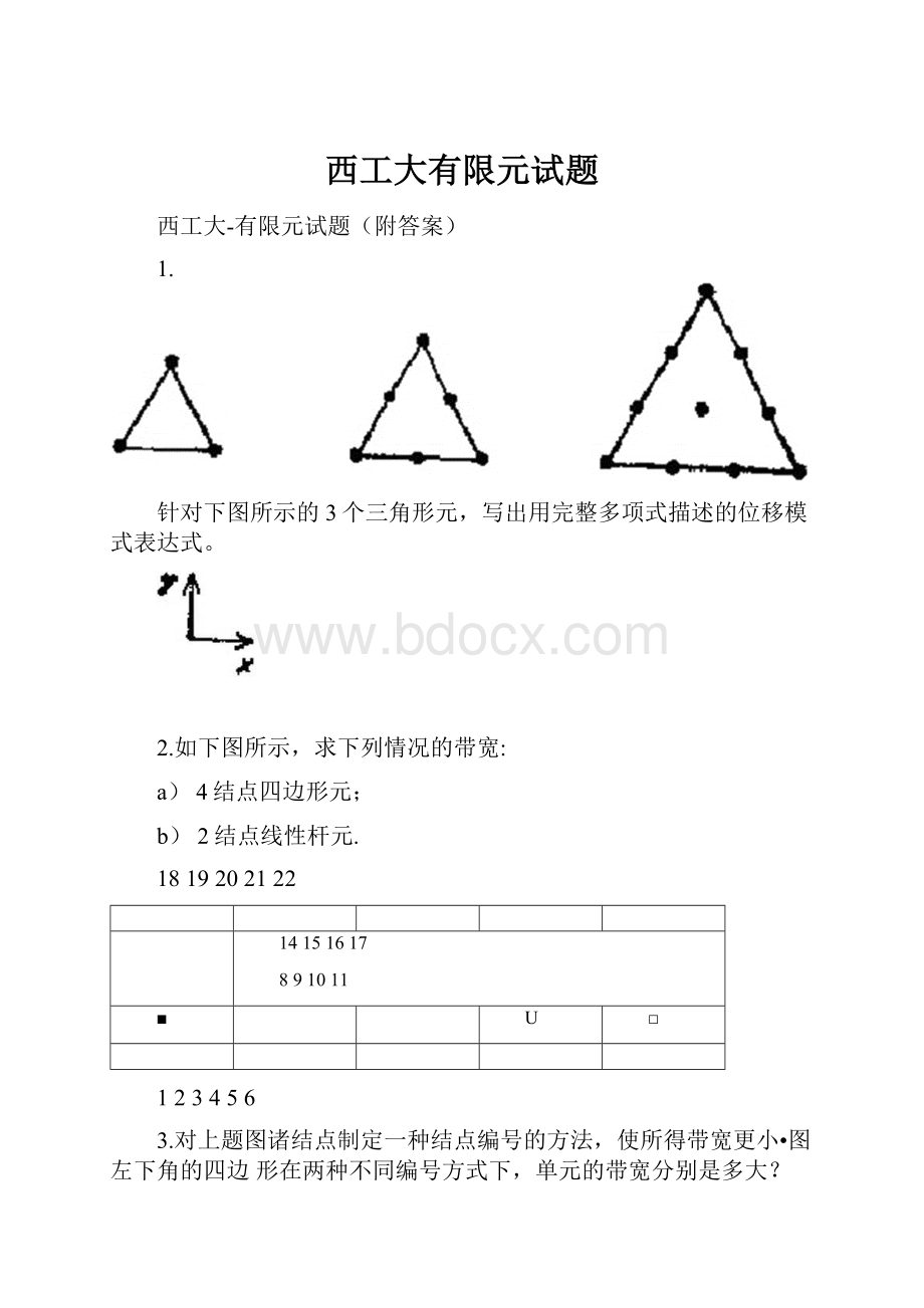 西工大有限元试题.docx