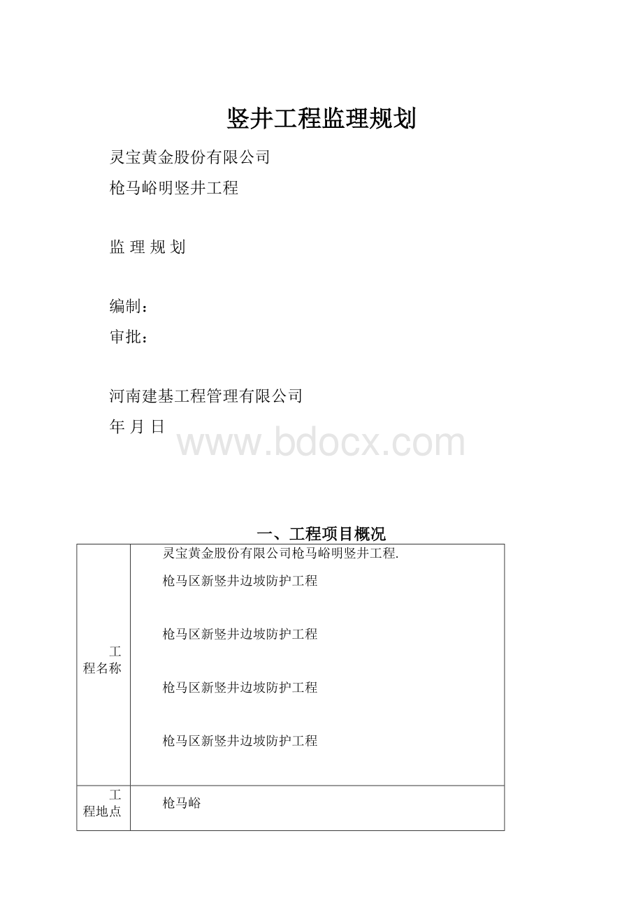 竖井工程监理规划.docx