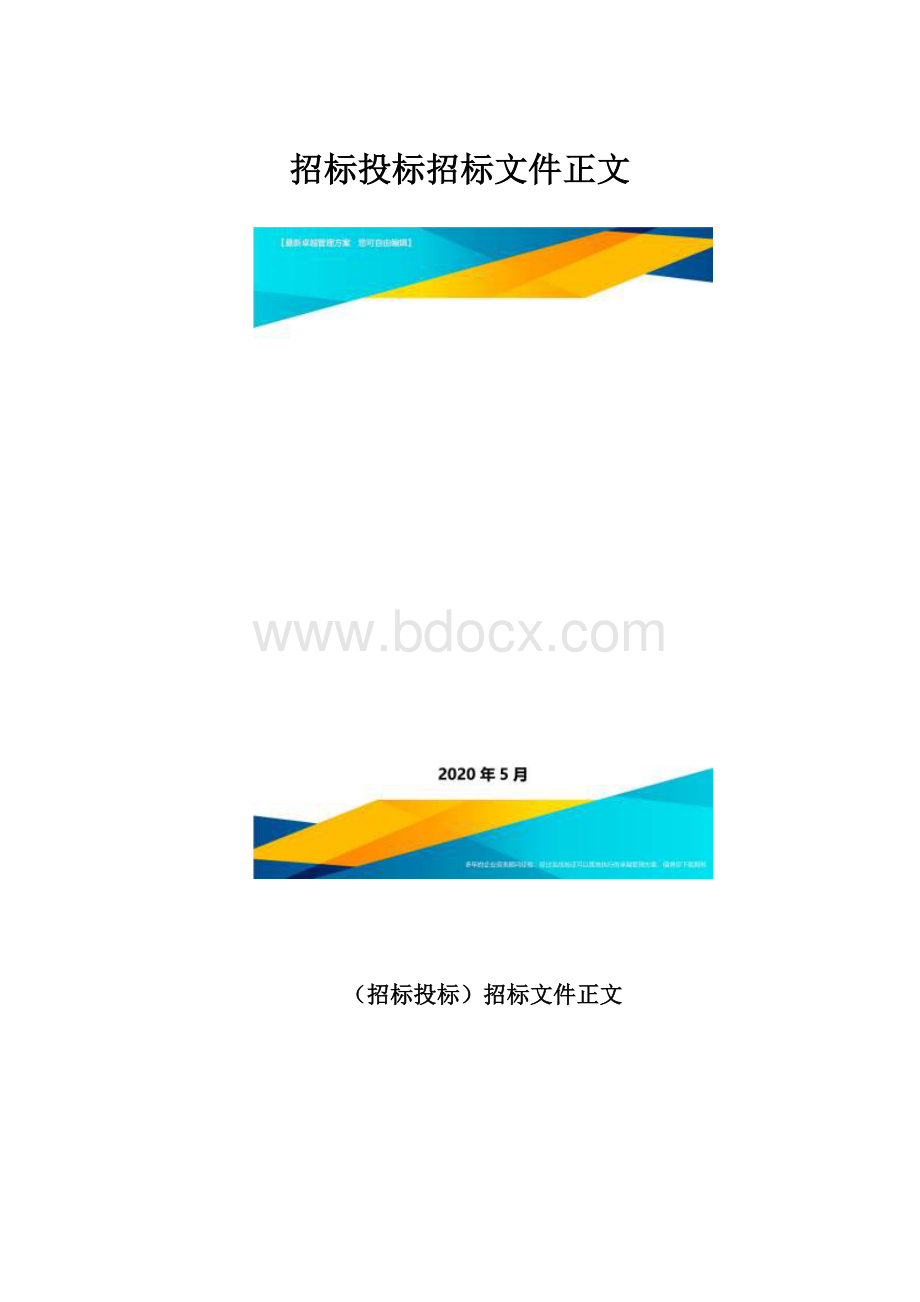 招标投标招标文件正文.docx