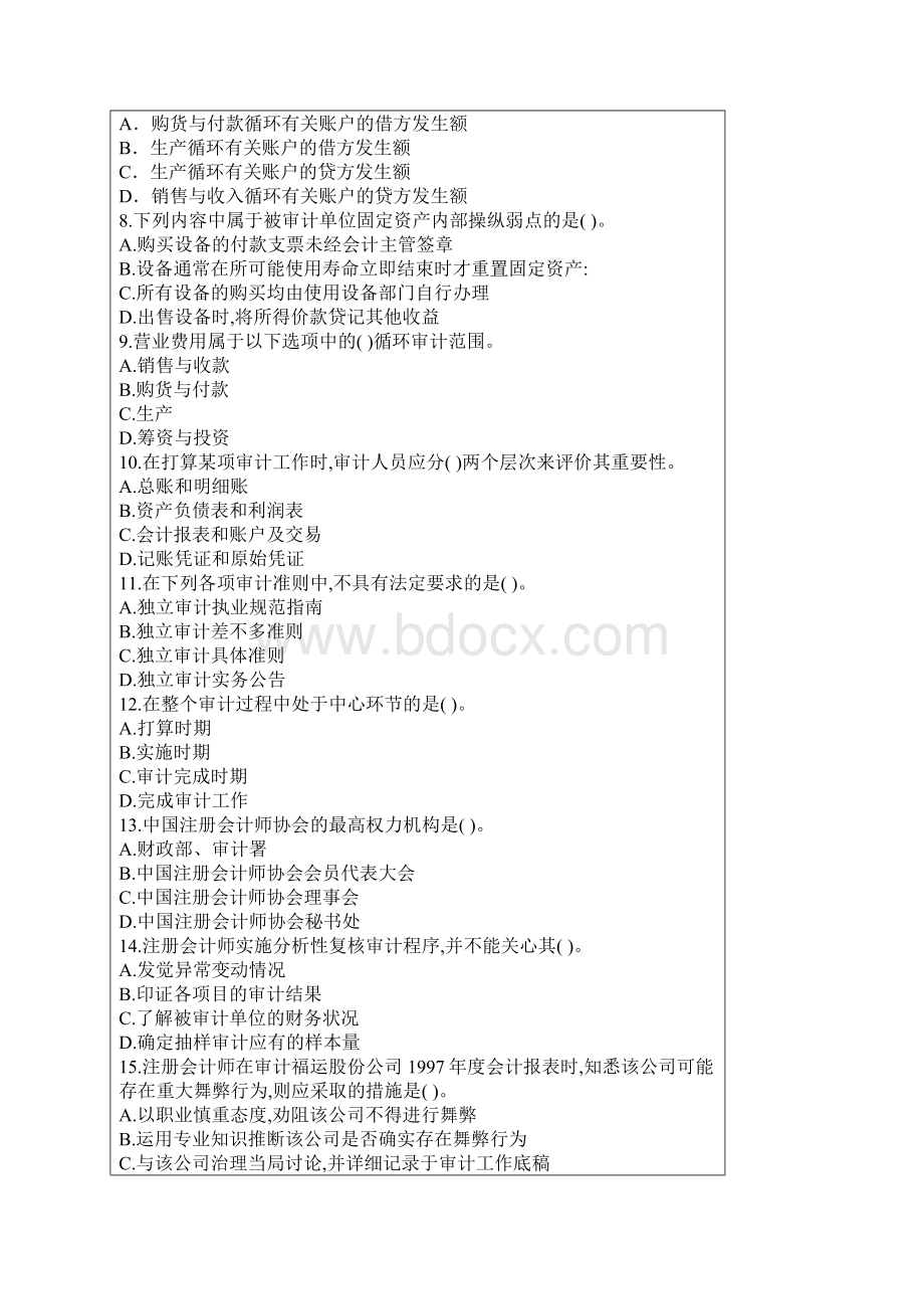 注册会计师年度《审计》全真模拟试题.docx_第2页