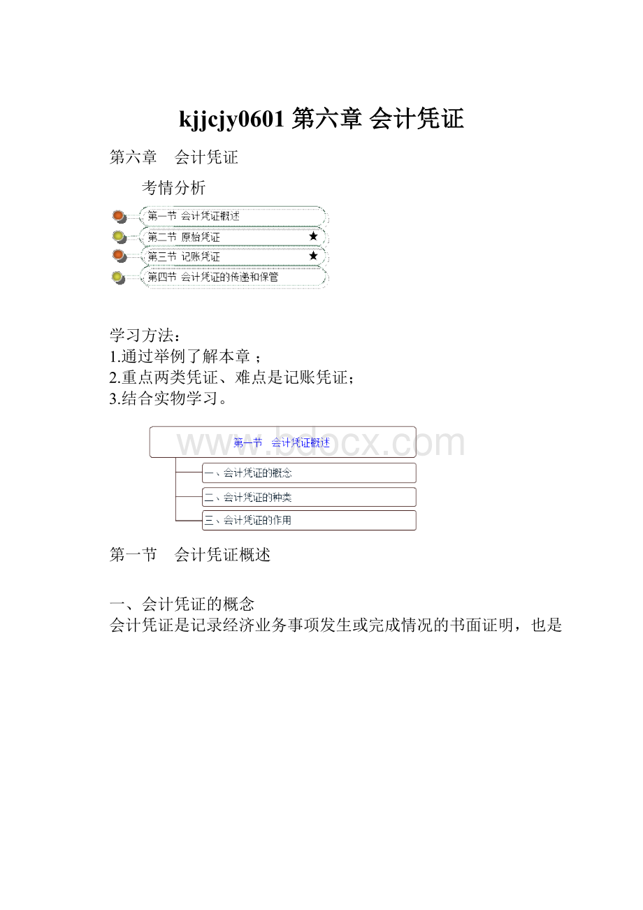 kjjcjy0601第六章 会计凭证.docx_第1页