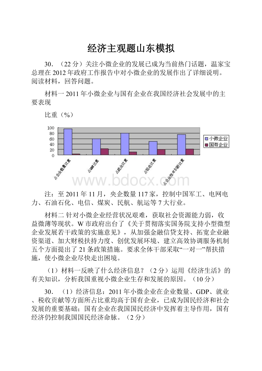 经济主观题山东模拟.docx