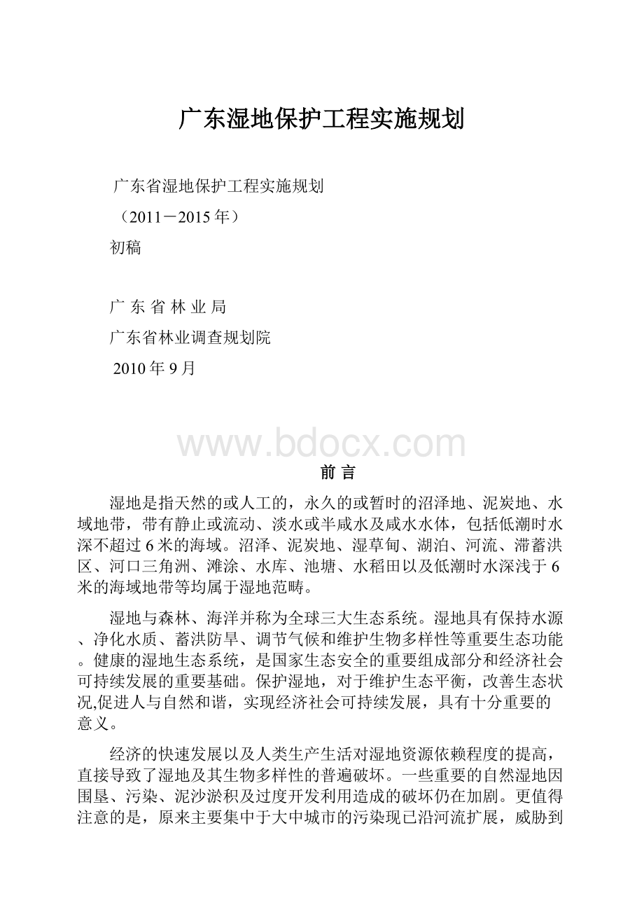 广东湿地保护工程实施规划.docx