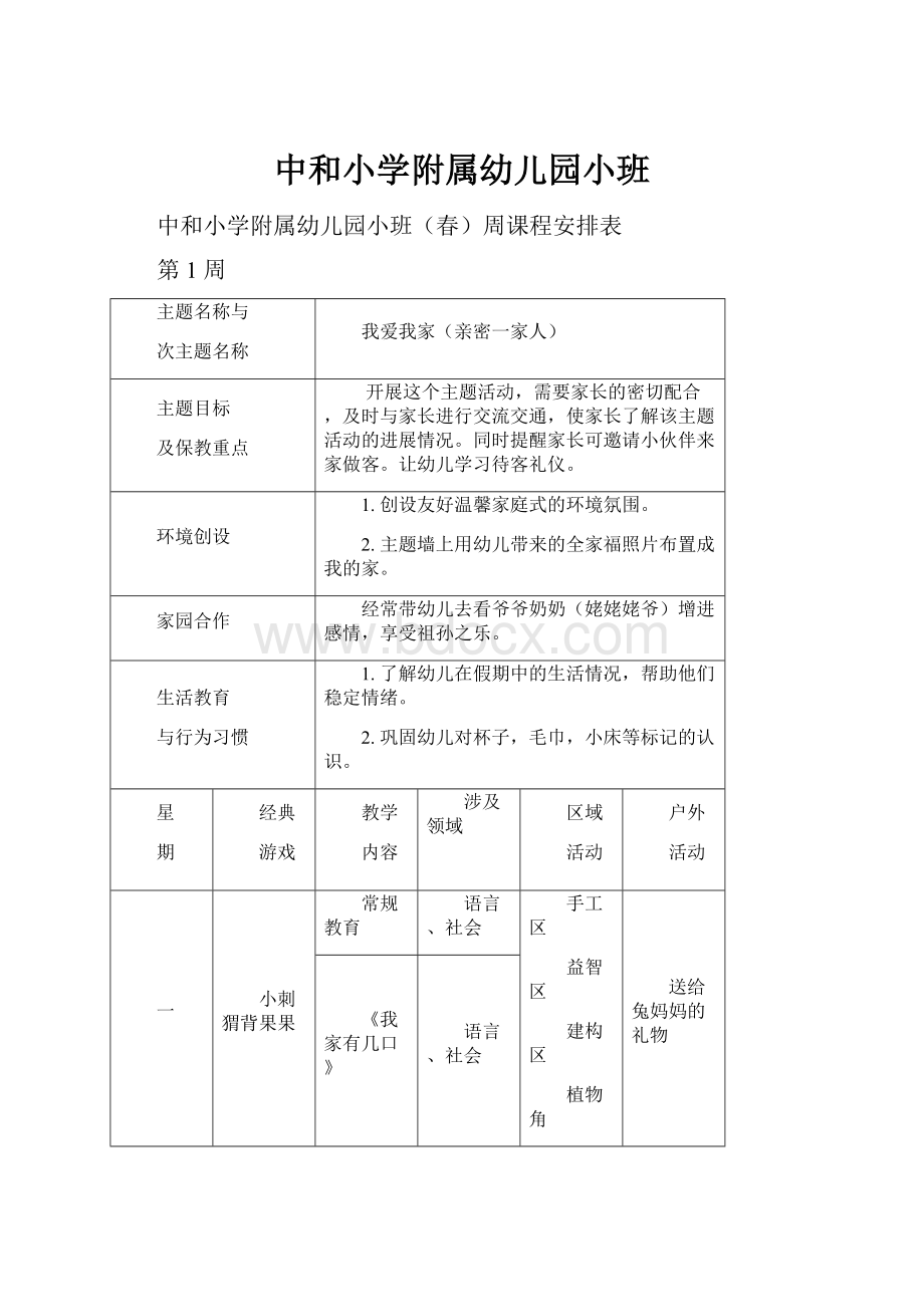 中和小学附属幼儿园小班.docx