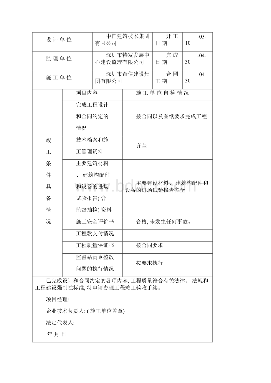 工程竣工验收申请表模板.docx_第2页