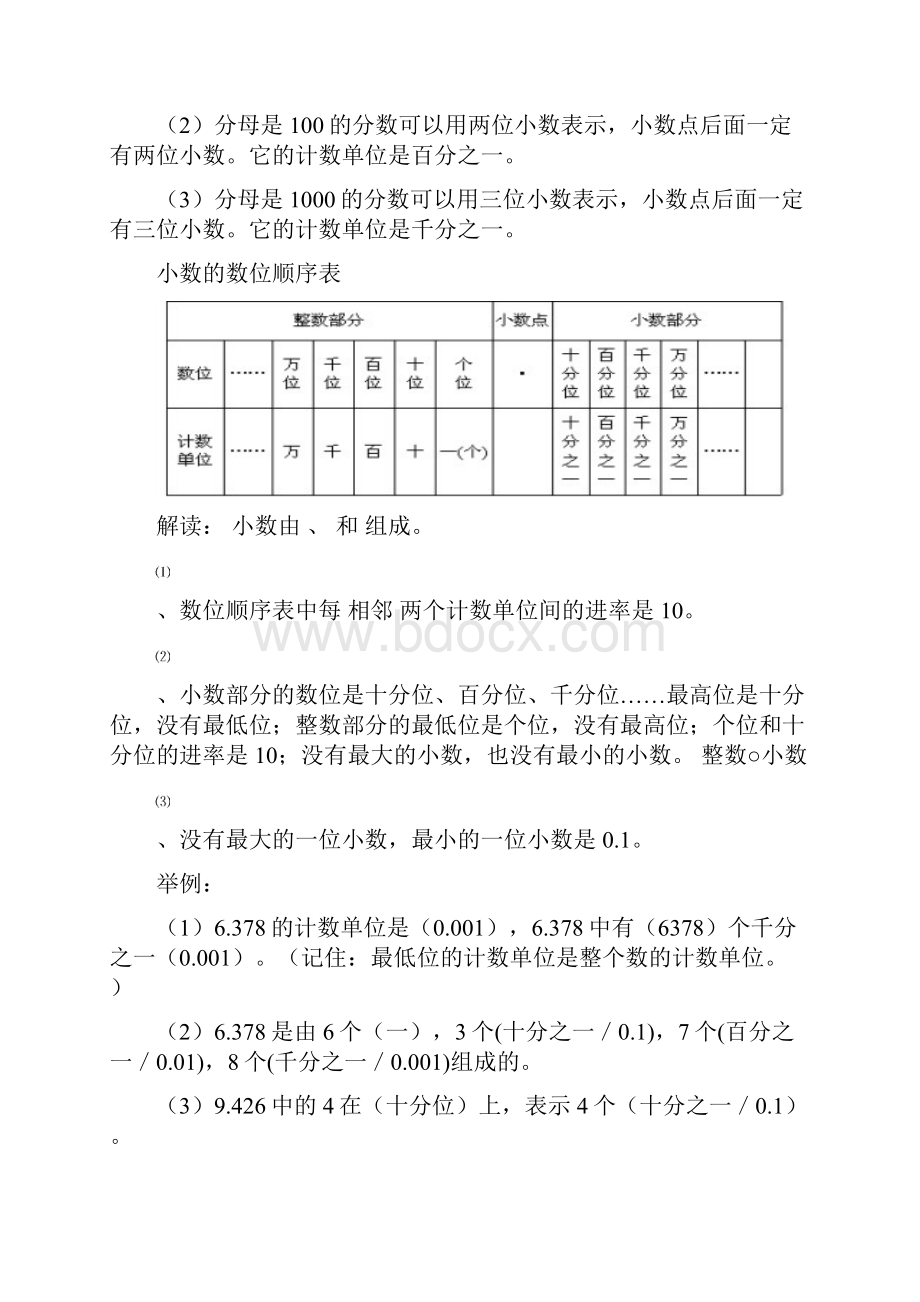 完整版人教版小学数学四年级下册小数的意义和性质知识点整理.docx_第2页