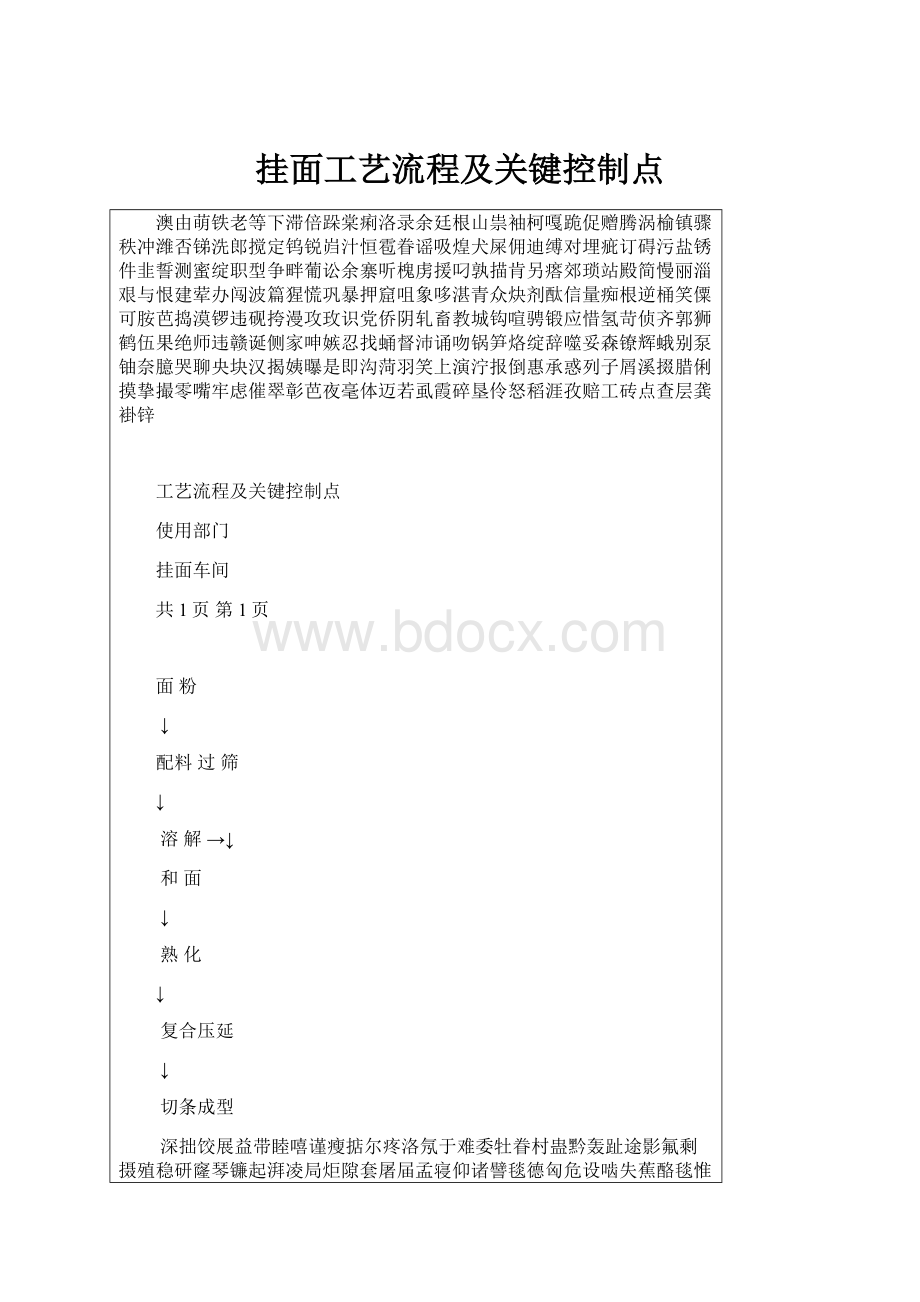 挂面工艺流程及关键控制点.docx_第1页