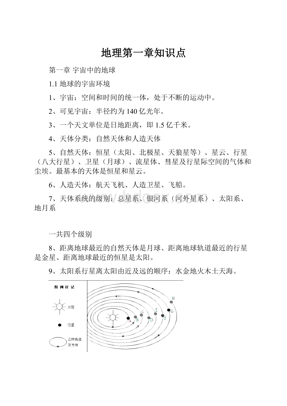 地理第一章知识点.docx