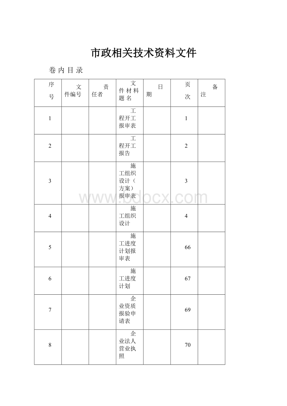 市政相关技术资料文件.docx