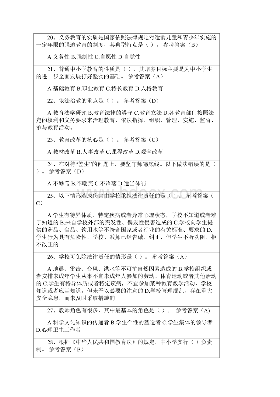 教师职业道德培训题库.docx_第3页