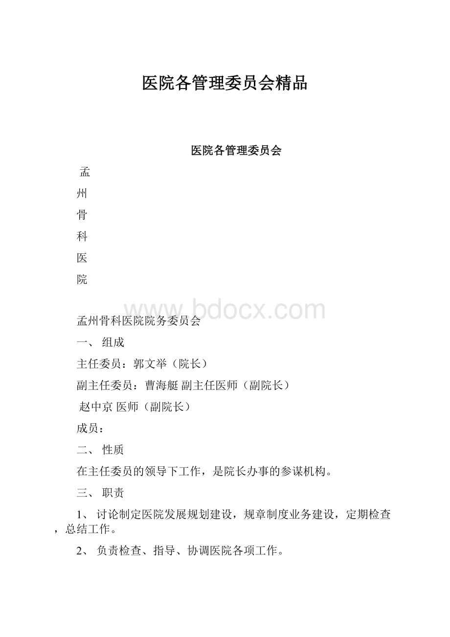 医院各管理委员会精品.docx