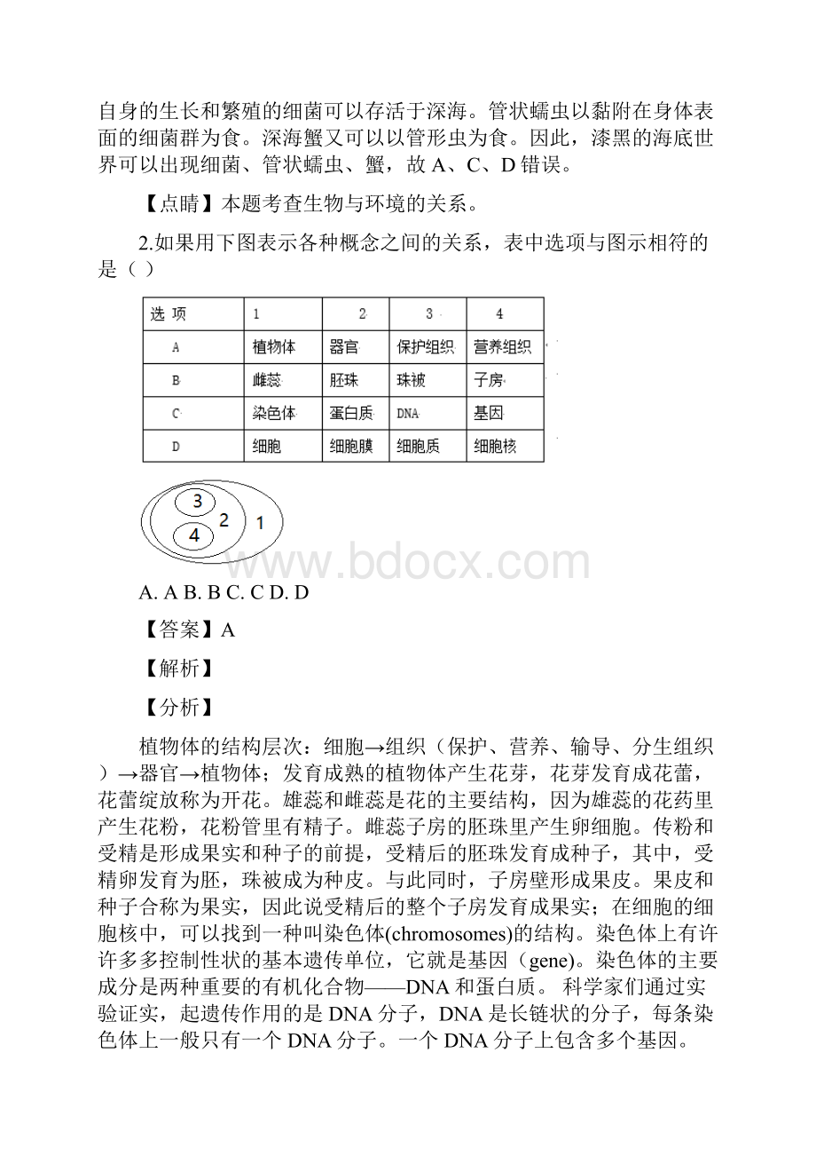 湖南省益阳市中考生物试题有解析.docx_第2页