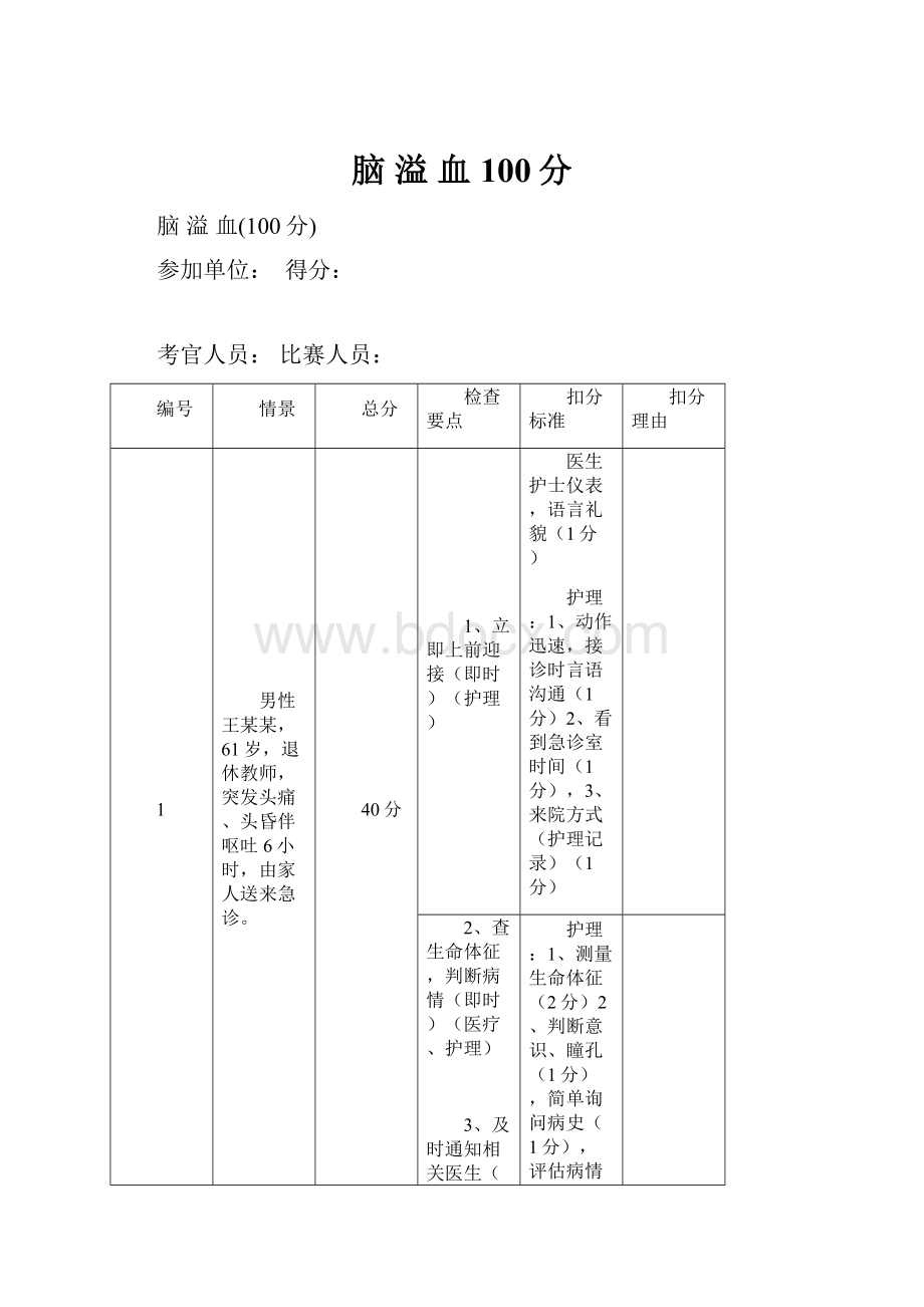 脑 溢 血100分.docx