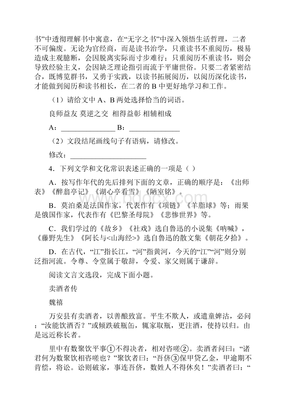 江苏省新沂市中考模拟语文试题一.docx_第2页