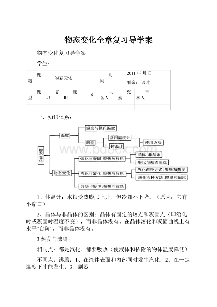 物态变化全章复习导学案.docx