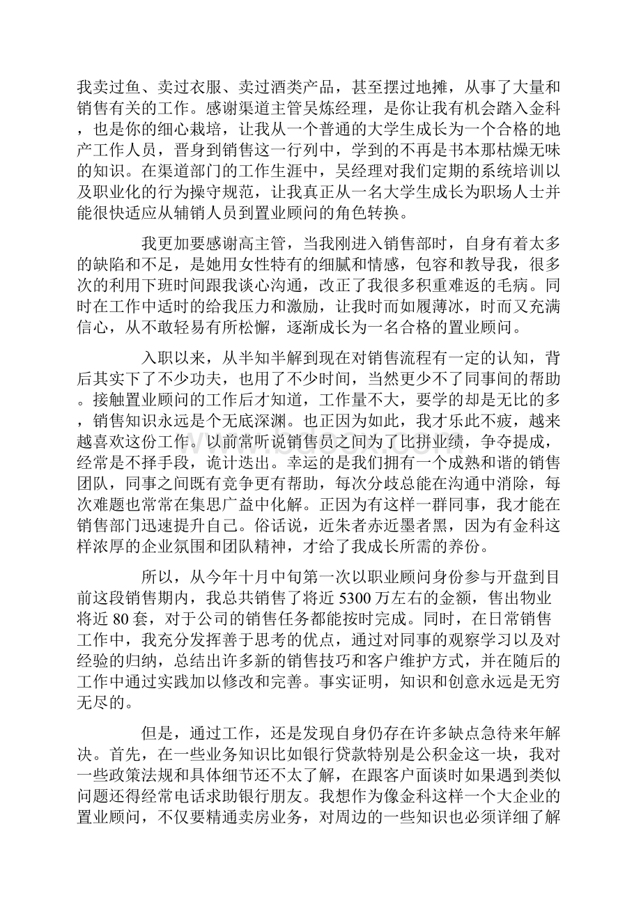 置业顾问个人工作总结模板.docx_第2页