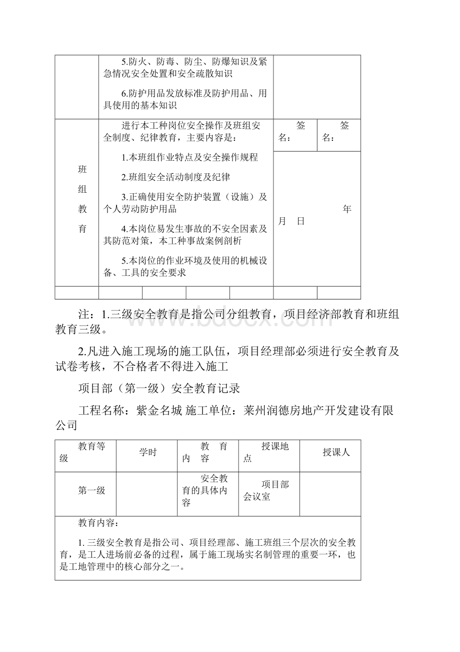 三级安全教育记录精选整理版.docx_第3页