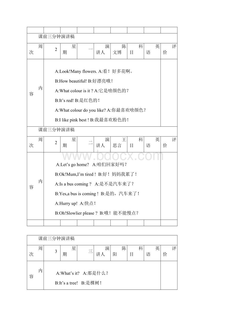 课前三分钟演讲稿电子表三年级英语.docx_第3页