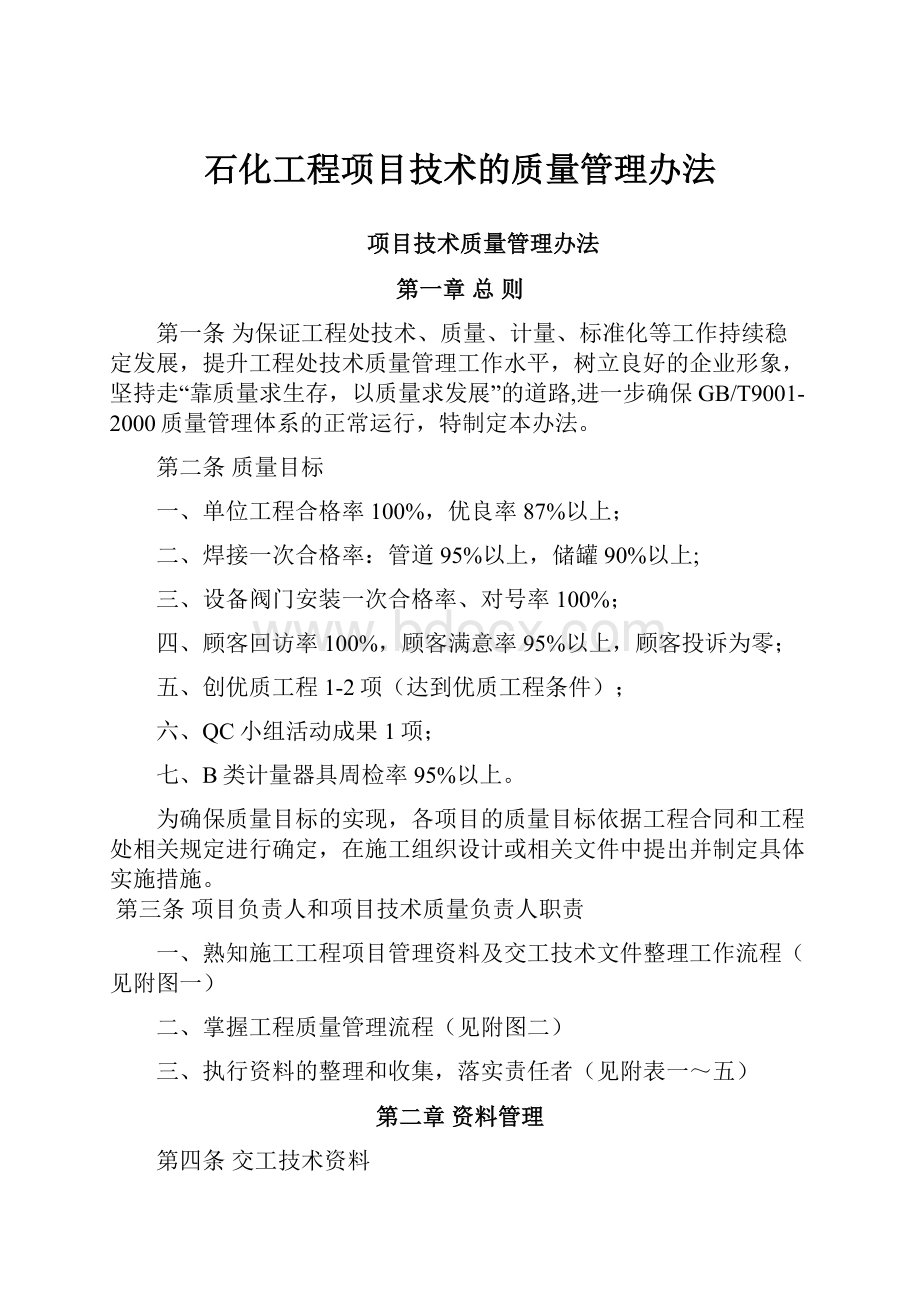 石化工程项目技术的质量管理办法.docx