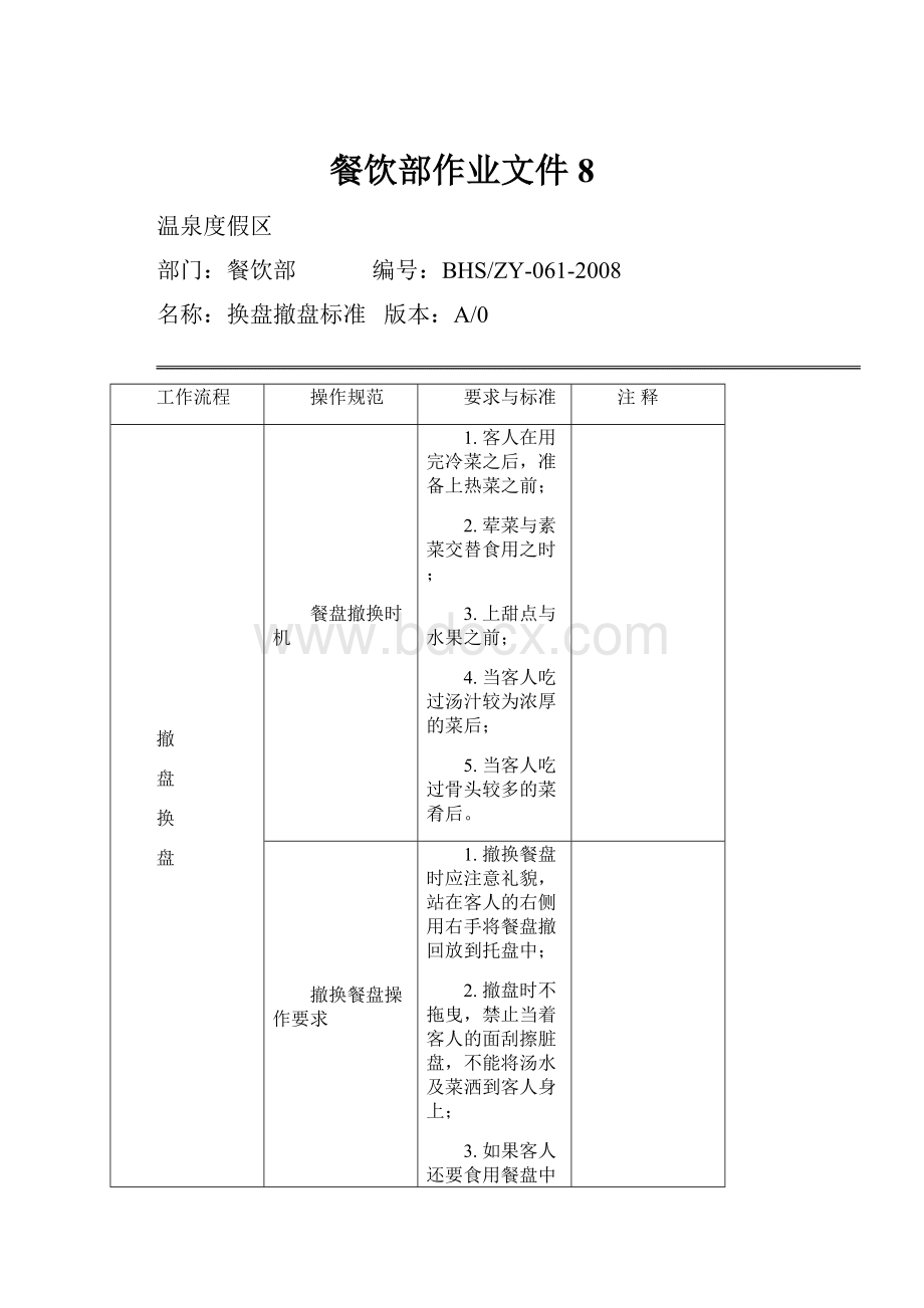 餐饮部作业文件8.docx_第1页