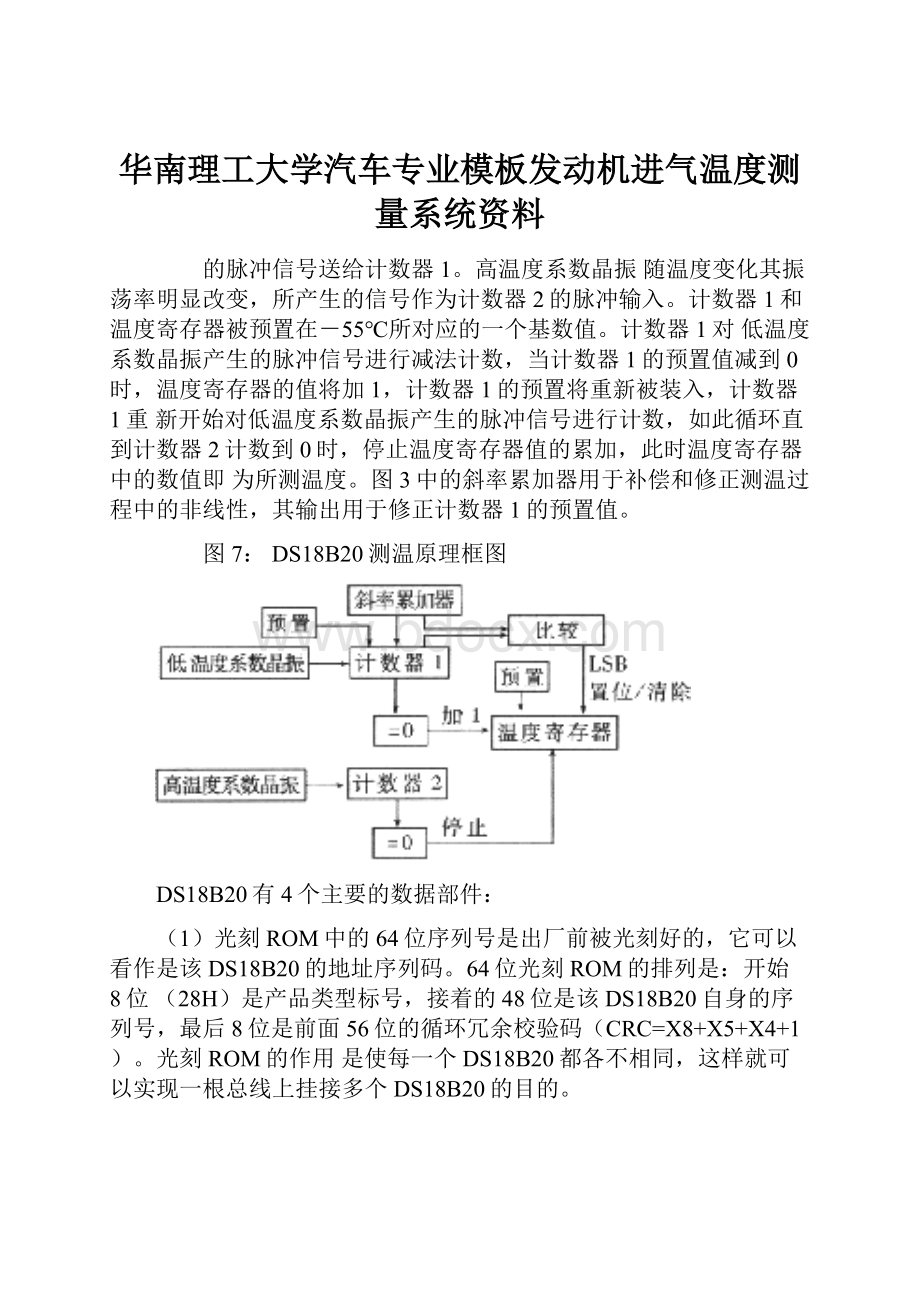 华南理工大学汽车专业模板发动机进气温度测量系统资料.docx