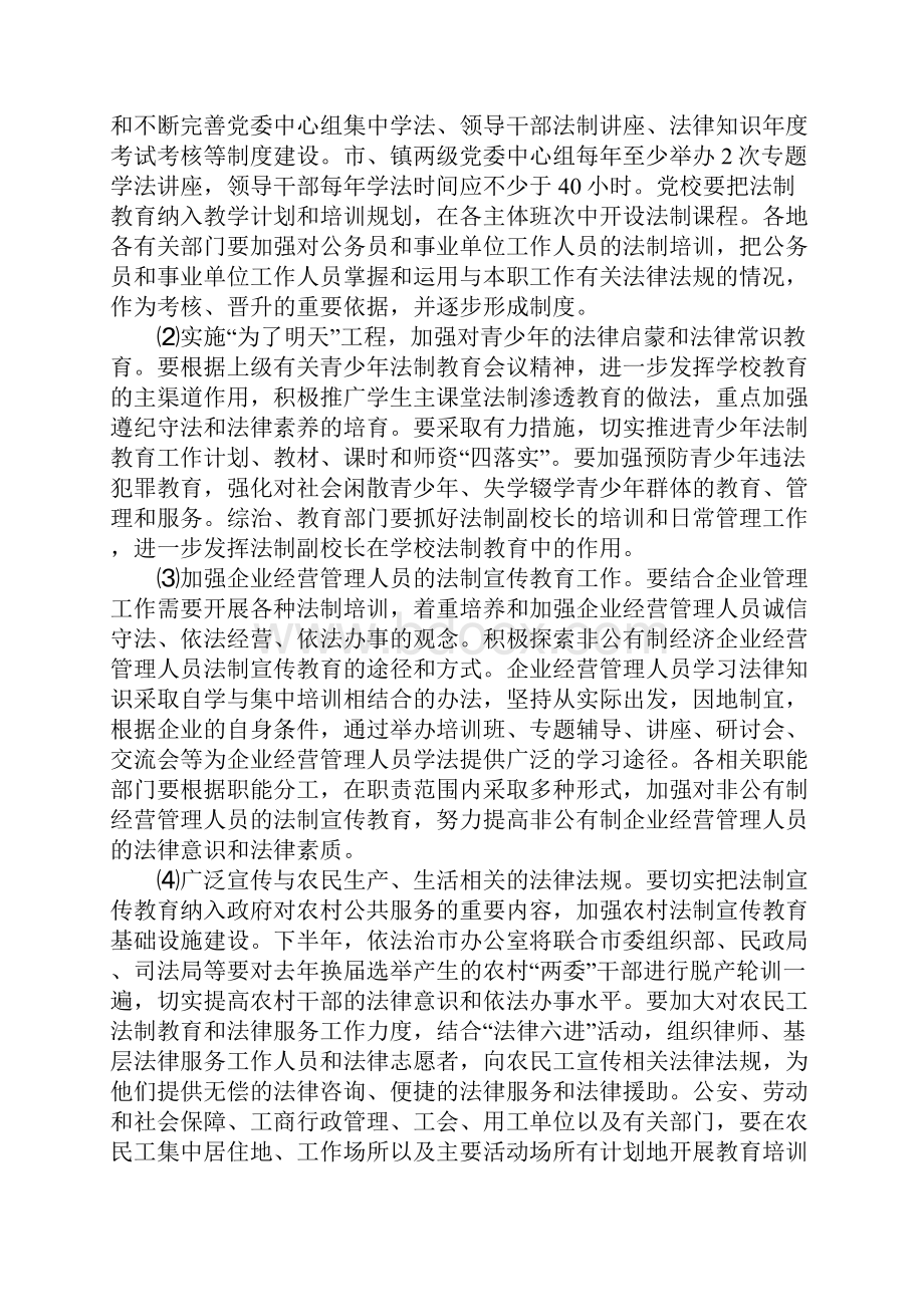 XX年普法依法治市工作计划.docx_第2页