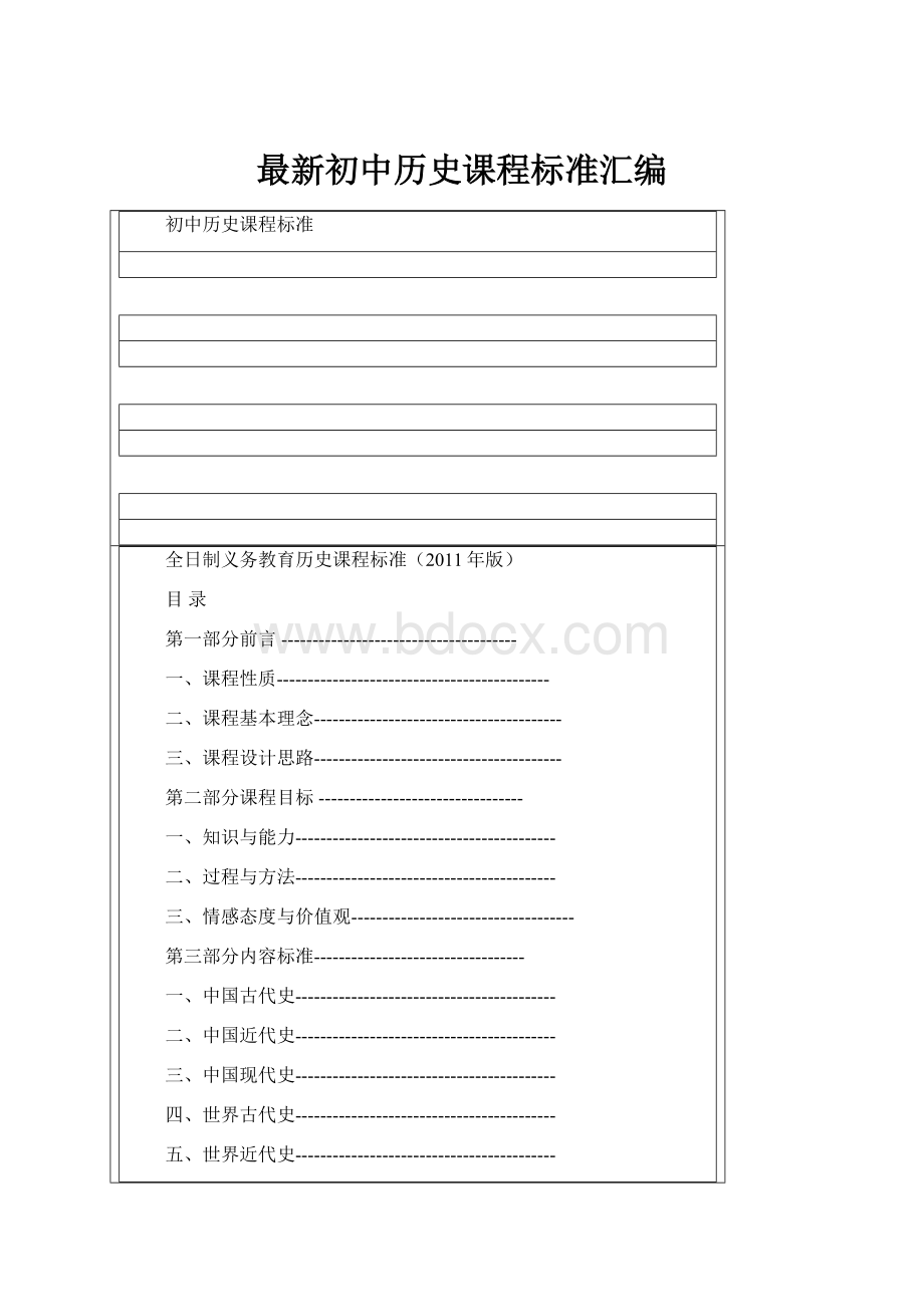 最新初中历史课程标准汇编.docx_第1页