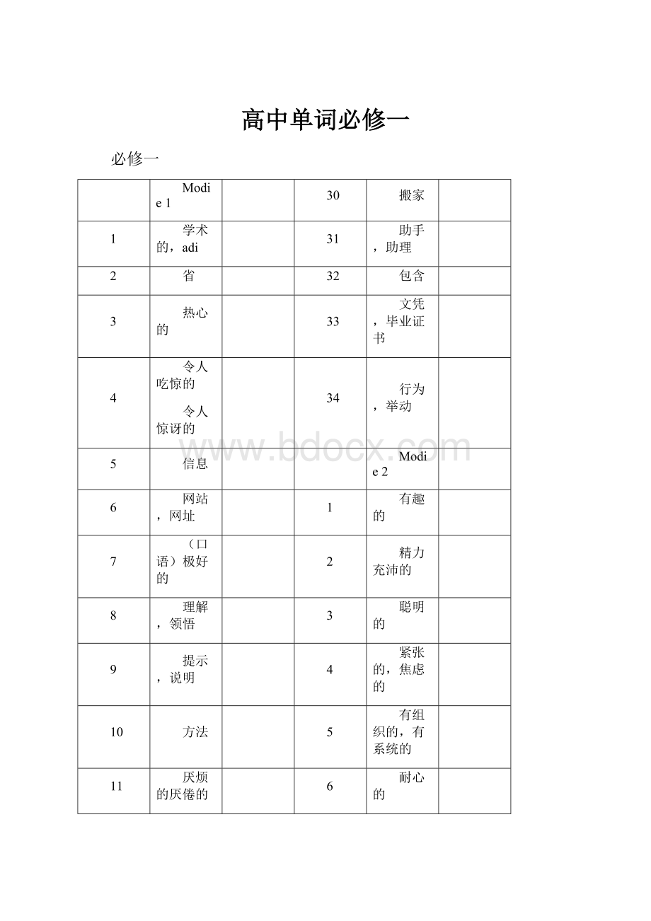 高中单词必修一.docx_第1页