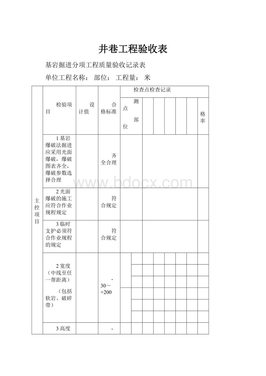 井巷工程验收表.docx