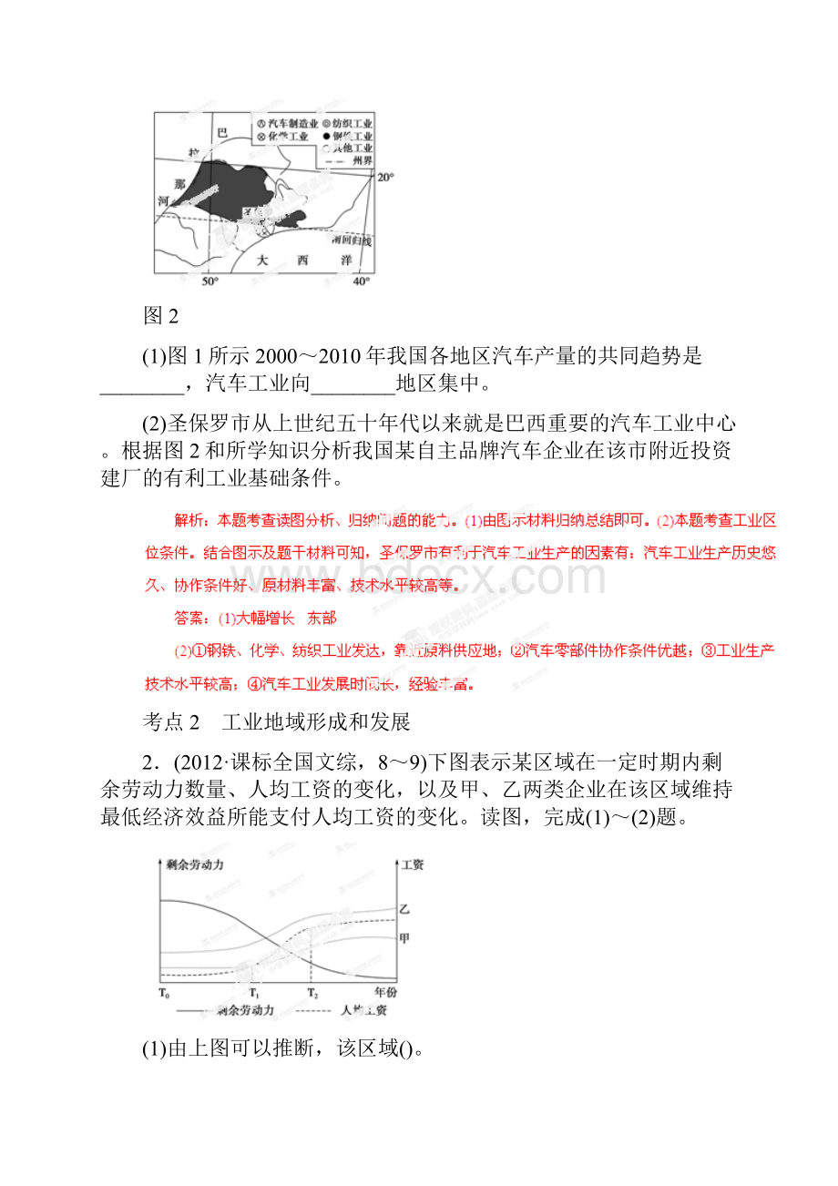 高考地理点睛与突破专题 工业区位与工业地域.docx_第2页