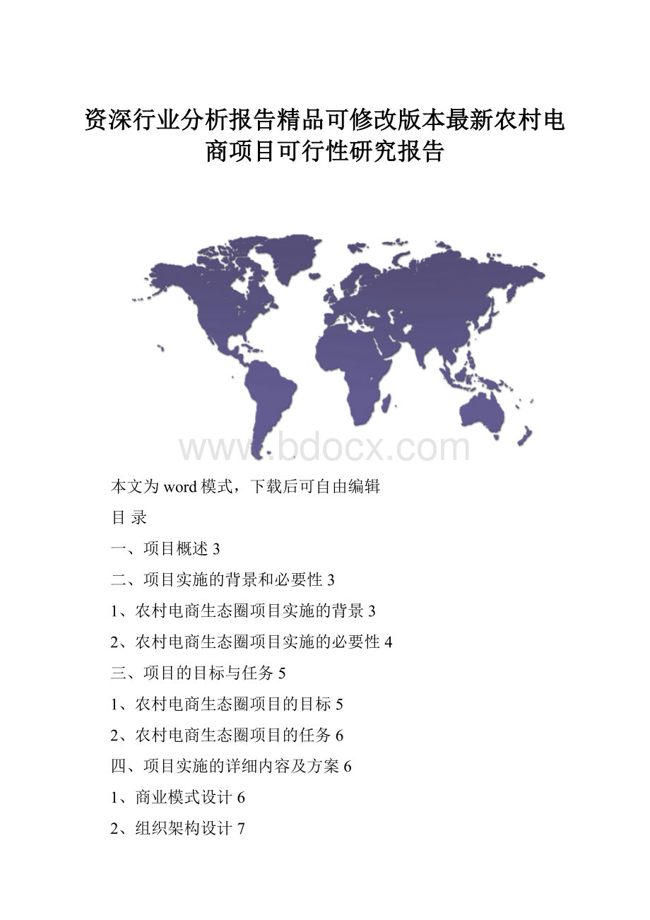资深行业分析报告精品可修改版本最新农村电商项目可行性研究报告.docx