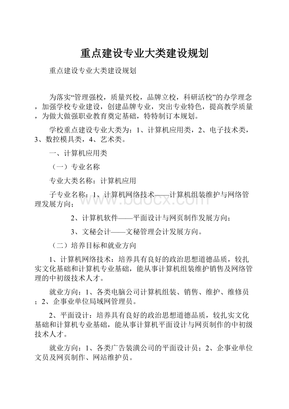 重点建设专业大类建设规划.docx