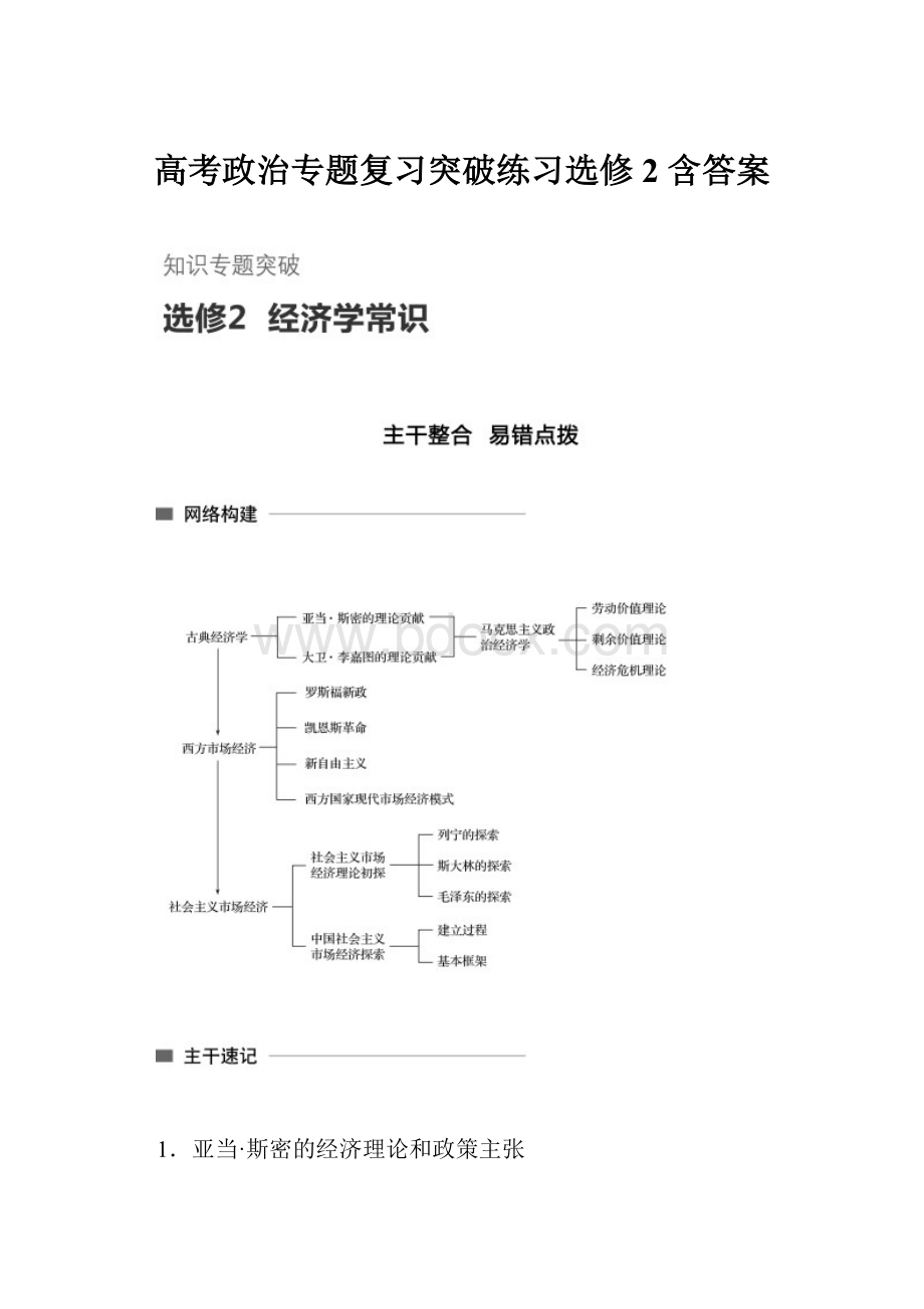 高考政治专题复习突破练习选修2 含答案.docx