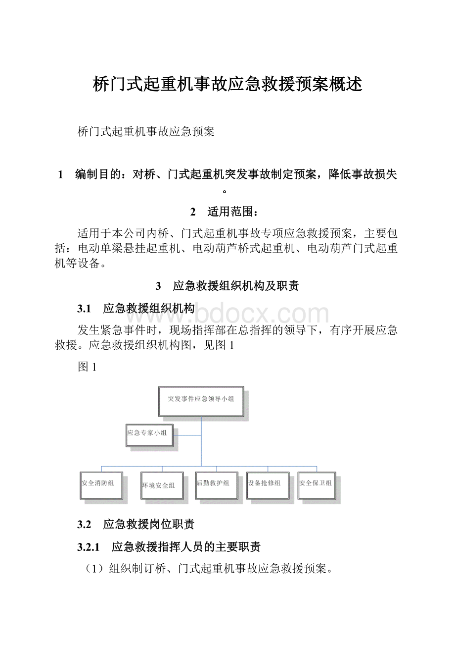 桥门式起重机事故应急救援预案概述.docx