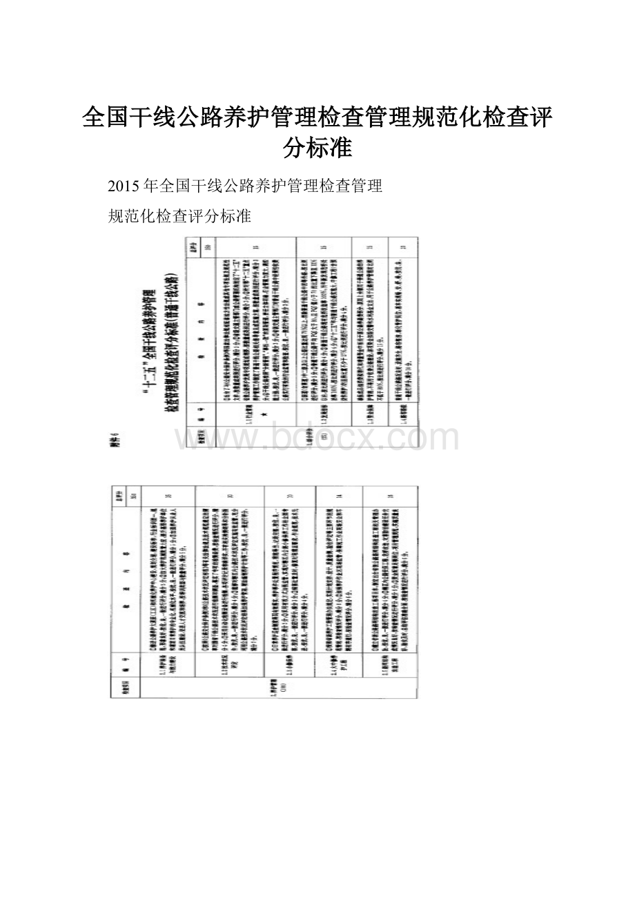 全国干线公路养护管理检查管理规范化检查评分标准.docx_第1页