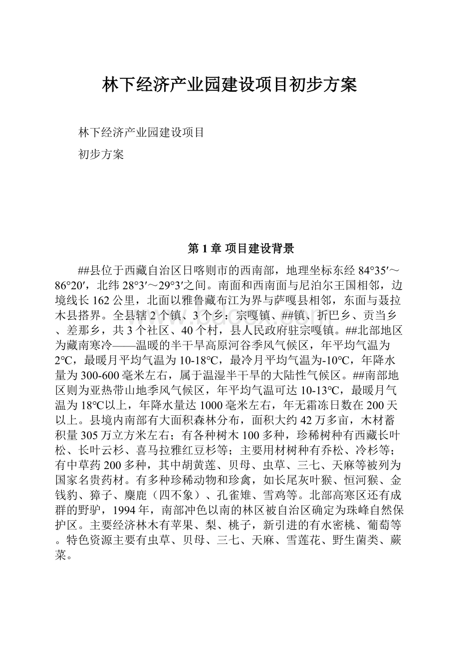 林下经济产业园建设项目初步方案.docx